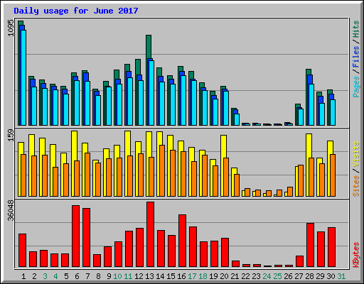 Daily usage for June 2017