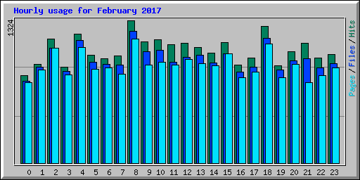 Hourly usage for February 2017
