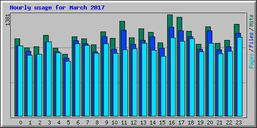 Hourly usage for March 2017